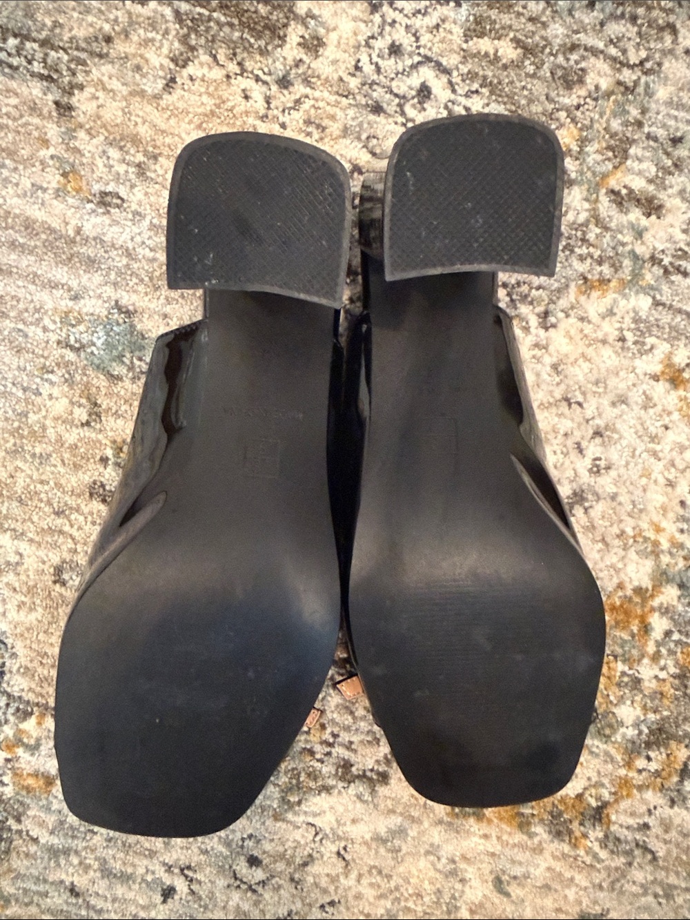 Patent Black Slingback Block Heel Sandals - Picture 5 of 7